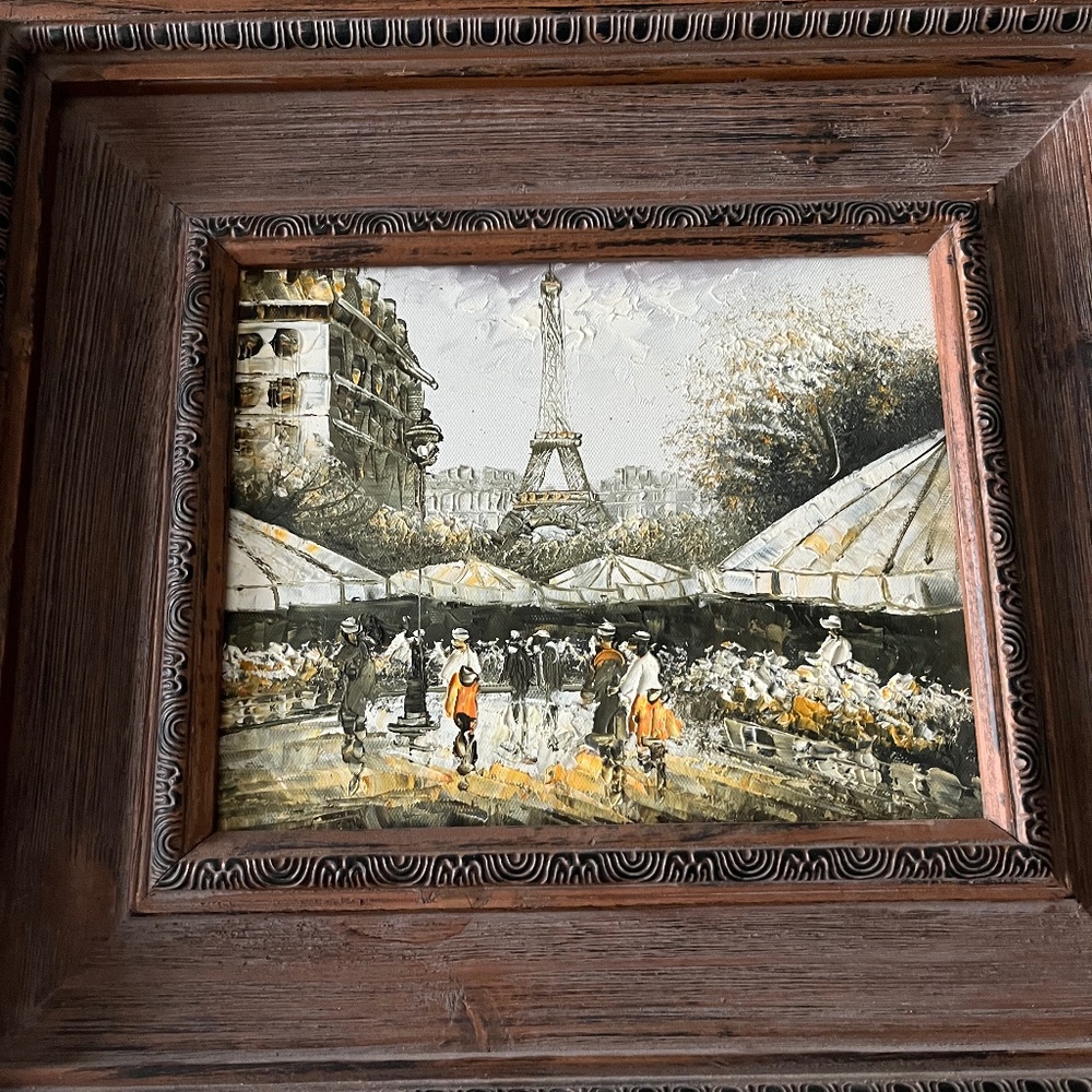 wood frame and oil painting